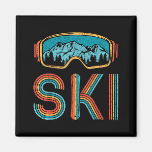 Imán Esquí retro vintage 80s 90s snowboarding esquiador