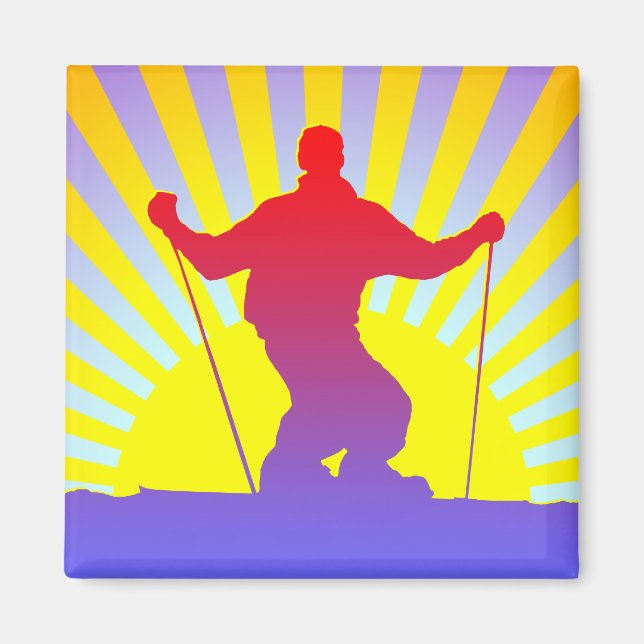 Imán esquiador de descenso (Frente)