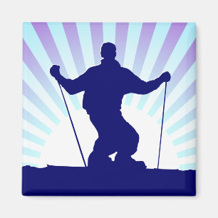 Imán esquiador de descenso