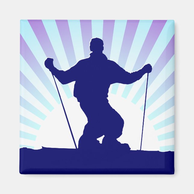 Imán esquiador de descenso (Frente)