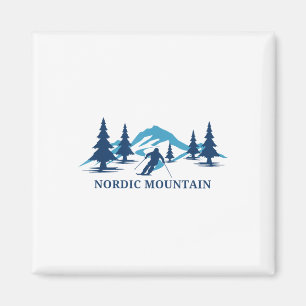 Imán Esquiador de esquí de la estación montañosa nórdic