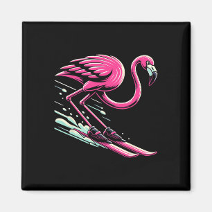 Imán Esquiador De Esquí Flamingo Para Hombres Mujeres N