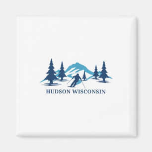 Imán Esquiador de esquí Hudson Wisconsin _1
