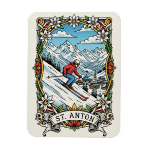 Imán Esquiador de St. Anton Austria Esquí