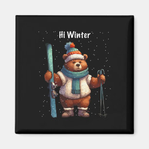 Imán Esquiador de vacaciones de invierno Animal Navidad