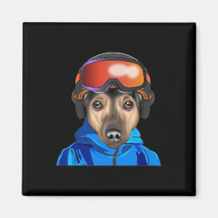 Imán Esquiador Manchester Terrier Snowboarding Dog