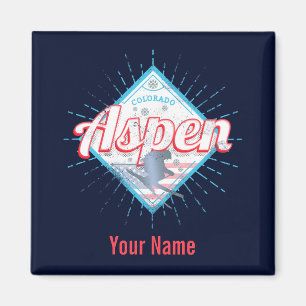 Imán Esquiador Retro Aspen Colorado Vintage USA Ski
