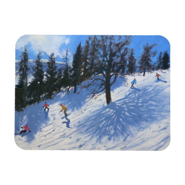 Imán Esquiadores de primavera Verbier 2010 (Horizontal)