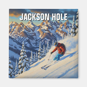 Imán Esquiando en Jackson Hole Wyoming