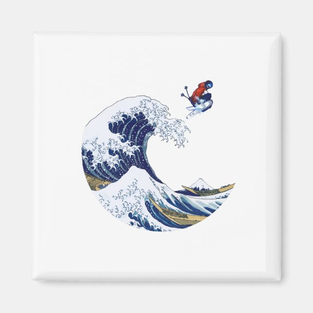 Imán Esquiar en la gran ola de los japoneses Kanagawa (Frente)