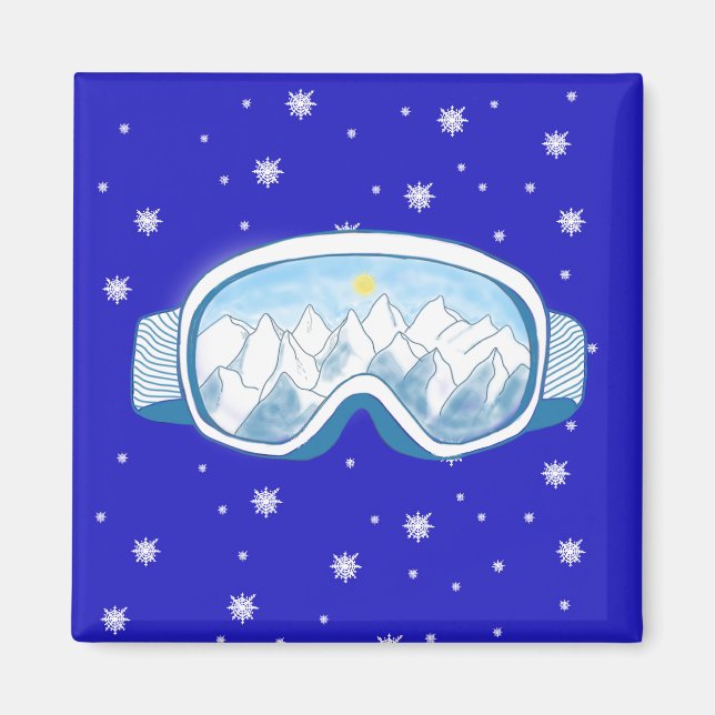 Imán Esquiar Goggles, danza de copas de nieve (Frente)