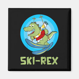 Imán Esquiar niños Ski-rex Funny Dino Toddler Funny