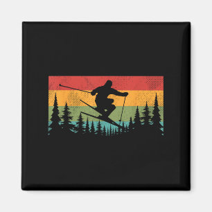 Imán Esquiar Vintage Sunset Para Los Esquíes De Bajada
