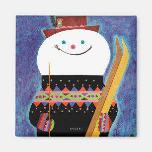 Imán Esquíes para Snowman