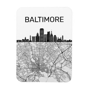 Imán Esquina De La Ciudad De Baltimore Maryland Con Map