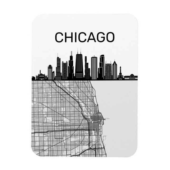 Imán Esquina De La Ciudad De Illinois En Chicago Con Ma (Vertical)