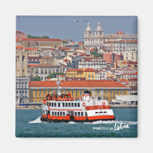 Imán Esquina de Lisboa con el antiguo ferry en el río T