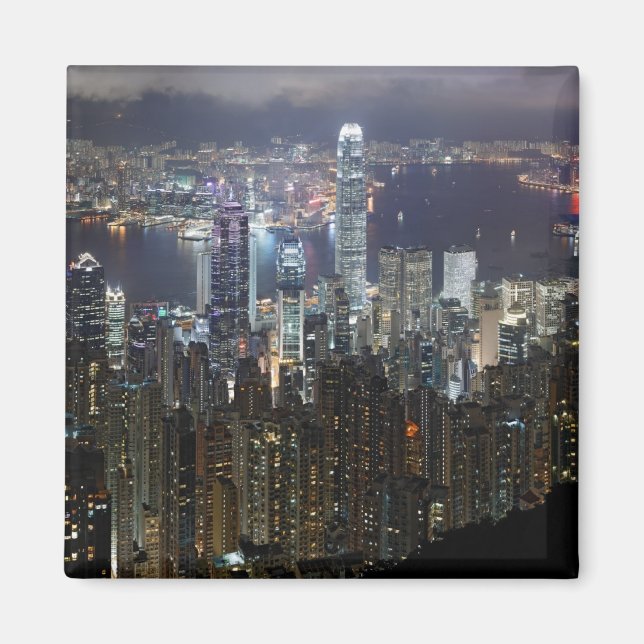 Imán Esquina nocturna de Hong Kong (Frente)