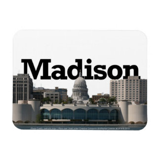 Imán Esquina WI de Madison con Madison en el cielo