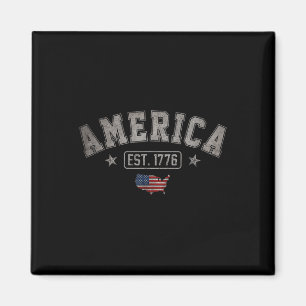 Imán Est 1776 Bandera Patriótica Estadounidense 4 De Ju
