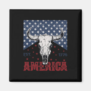 Imán Est 1776 Cow Skull Funny 4 De Julio
