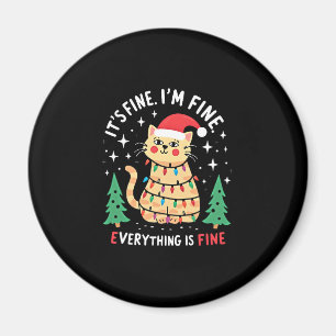 Imán Está Bien Estoy Bien Todo Está Bien Gato De Navida