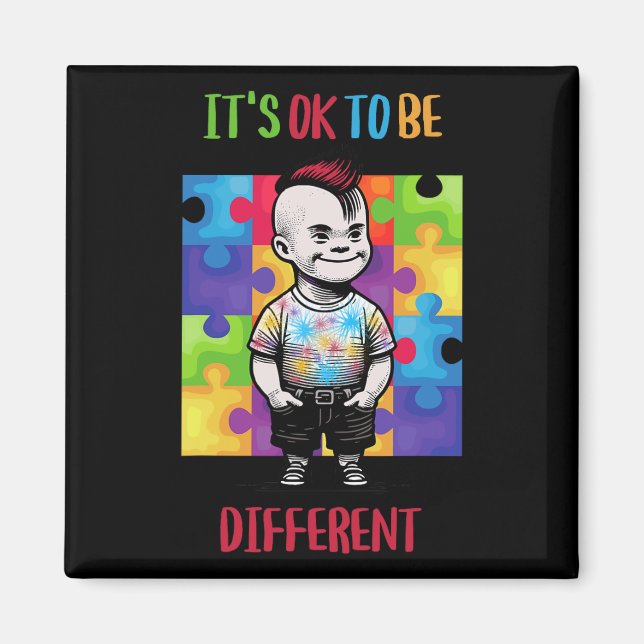 Imán Está Bien Ser Diferente Conciencia De Autismo Ok. (Frente)