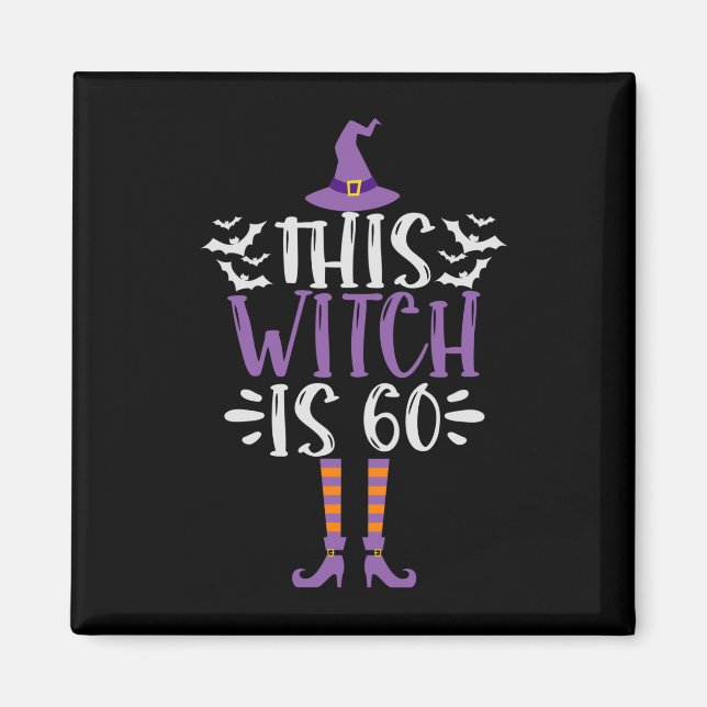 Imán Esta bruja es el cumpleaños número 60 de Halloween (Frente)