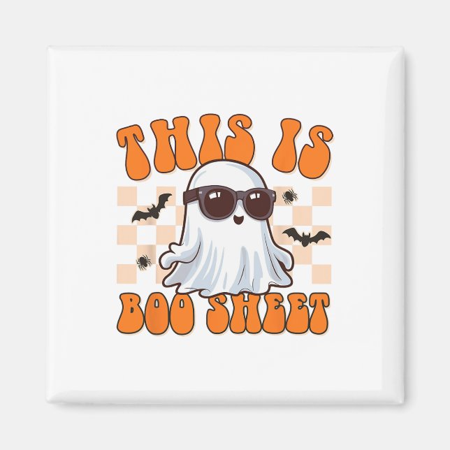 Imán Esta Es La Hoja De Boo Ghost Groovy Halloween Cost (Frente)