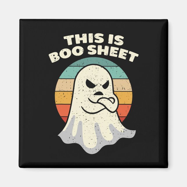 Imán Esta es la hoja de boo Ghost Retro Halloween disfr (Frente)