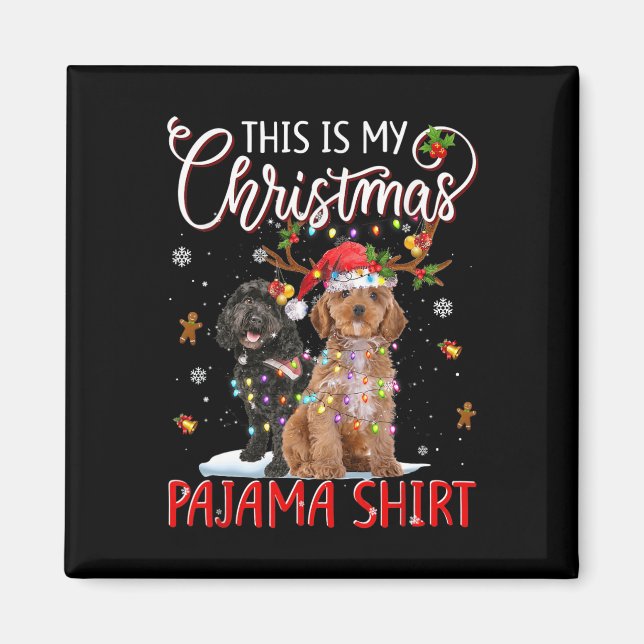 Imán Esta es la luz de mis Navidades Pajama Apoo Navida (Frente)