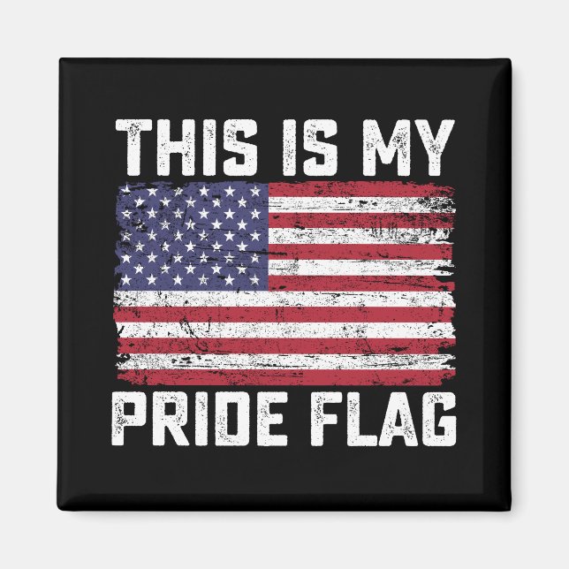 Imán Esta es mi bandera de orgullo USA (Frente)