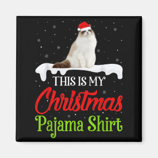 Imán Esta Es Mi Camiseta De Pijama De Navidad Gato Ragd