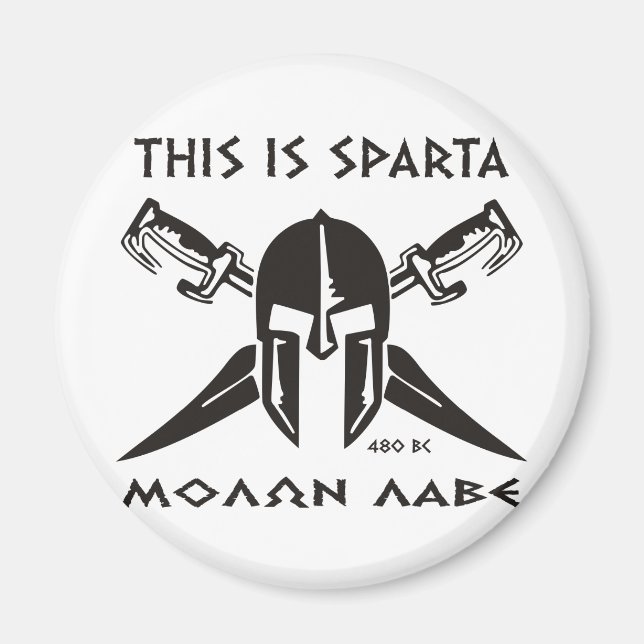 Imán Esta es Sparta - Molon Lave - Negro (Frente)