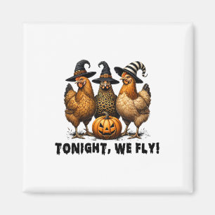 Imán Esta Noche Volamos Halloween Pollos Granjeros Anim