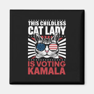 Imán Esta Señora de los Gatos sin Hijos Vota por Kamala