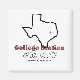 Imán Estación de College, TX Heart Fridge Magnet