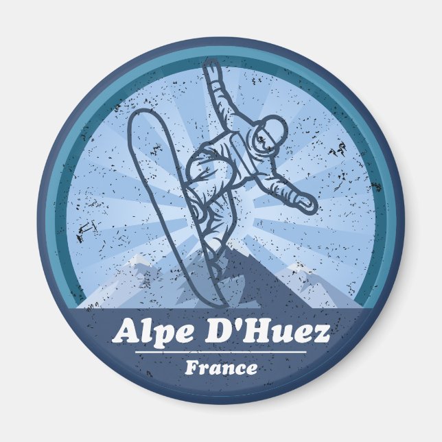 Imán Estación de esquí Alpe d'Huez - Snowboard (Frente)