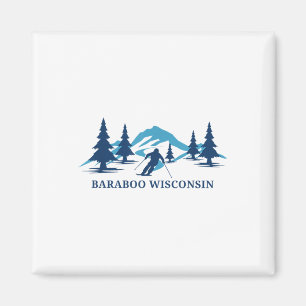 Imán Estación de esquí Baraboo Wisconsin Esquí camiseta