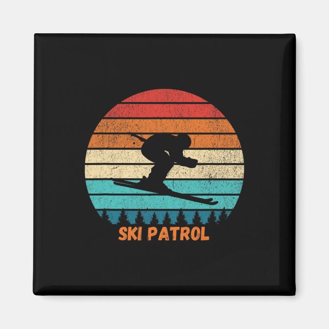 Imán Estación de esquí de Patrulla de Esquí Coincidiend (Frente)