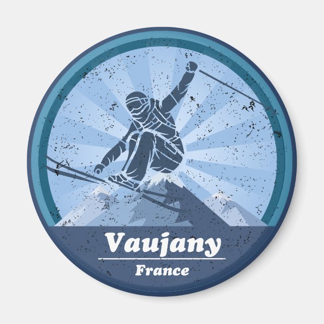 Imán Estación de esquí de Vaujany - Skieur (Frente)