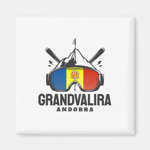 Imán Estación de Esquí Grandvalira Andorra Esquí Retro