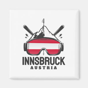 Imán Estación de esquí Innsbruck Austria Esquí retro