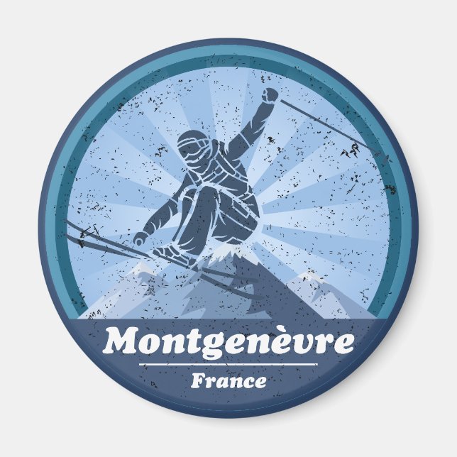 Imán Estación de esquí Montgenèvre - Skieur (Frente)