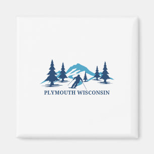 Imán Estación de esquí Plymouth Wisconsin Esquiador Esq