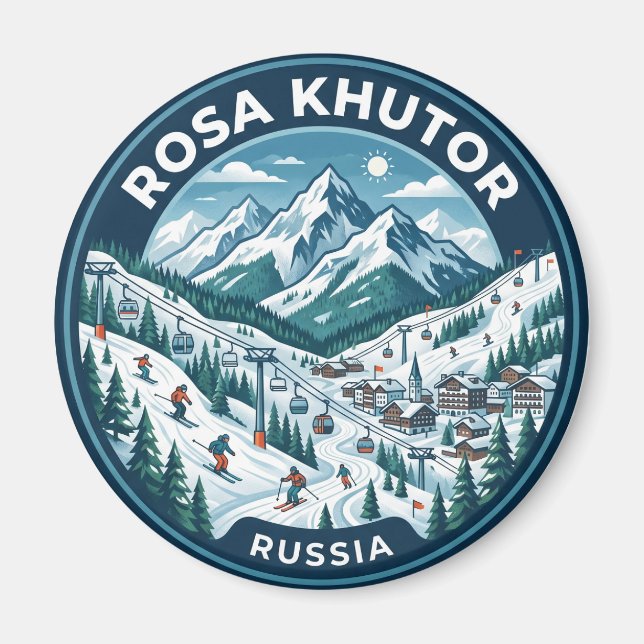 Imán Estación de esquí Rosa Khutor Rusia (Frente)