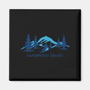 Imán estación de esquí sandpoint idaho esquiador esquí