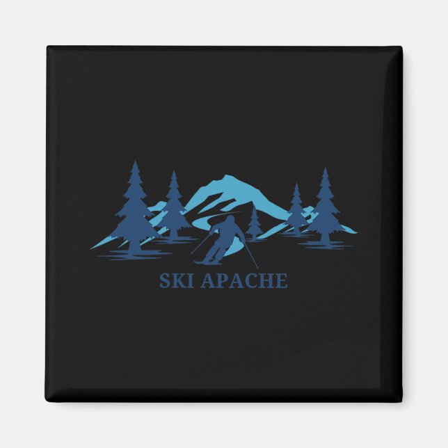 Imán Estación de esquí Ski Apache Nuevo México Esquiado (Frente)