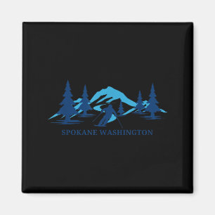 Imán Estación de esquí Spokane washington esquiador esq