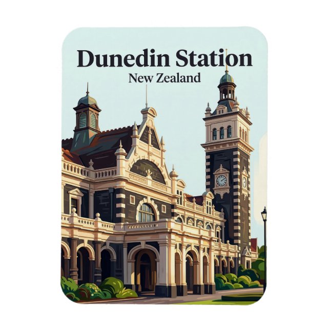 Imán Estación de ferrocarril de Dunedin Nueva Zelanda (Vertical)